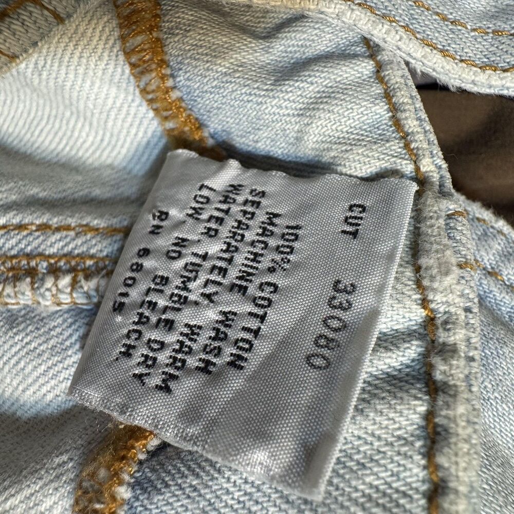 Vintage Bongo Dress Womens 5 Light Wash Denim Button Front Crossback Mini 90s - Picture 10 of 11